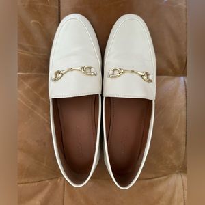 Coach Leather Haley Loafers Chalk w/ Gold Bit Hardware